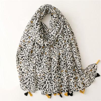 China Eco-Friendly Leopard Zebra Scarf For Women Wholesale 2022 Butterfly Light Beach Polka Dot Paisley Tassel Summer Floral Muslim Scarf for sale