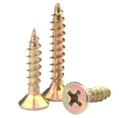 China New Product Round Color Zinc Flat Cross Countersunk Head Recessed Tapping Screws Wood Screws for sale