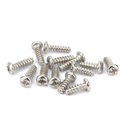 China PB Steel Micro Nickel Plated Small Precision Electronic Pan Head Round Head Flat Screw Tail Tapping Screw for sale