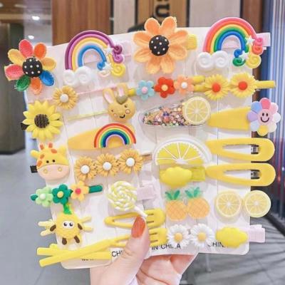 China Cute European and American Style Fruit Rainbow Flower Kids Headwear Kids Girls Hairpins Set Baby Hair Accessories for Kid Girl Hair Clip very young for sale