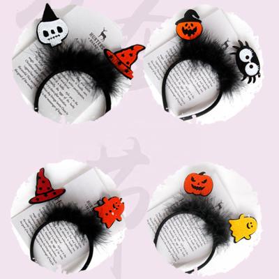 China Popular European and American Style Halloween Girls Headband Witch Cosplay Headdress Pumpkin Witch Skull Headband Decoration for Halloween Party Supplies for sale