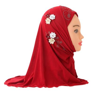 China Head Scarf Kids One Piece Turkish Muslim Kids Girls Islamic Hijab Scarf for sale