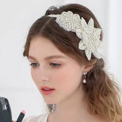 China European and American Wedding Crystal Rhinestone Flower Headband Customized Bridal Style Beaded for Women and Girls Hair Accessories for sale