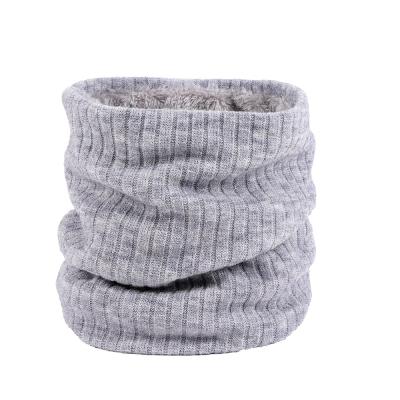 China Neutral/both male and female peep wholesale men's and women's warmer knitted circle scarf with fleece thickened for sale