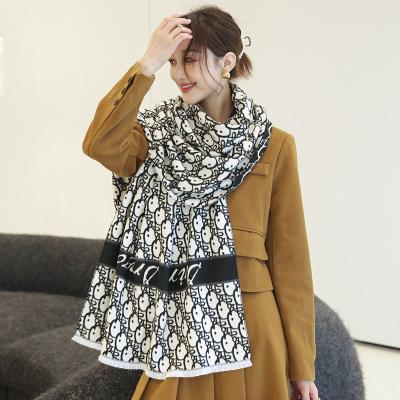 China The other 2021 Autumn And Winter New Korean version of the female double-sided imitation student Scarf warm scarf cashmere shawl for sale