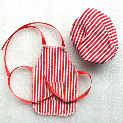 China Cloth Christmas Toys Accessories Santa Couture Striped Apron Hat Elf Doll Clothes for sale