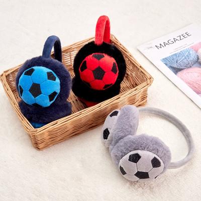 China Fashion kids ear misses warm cute headband boys and girls winter fur cartoon football plush children earmuffs lovely thicken cover ears for sale