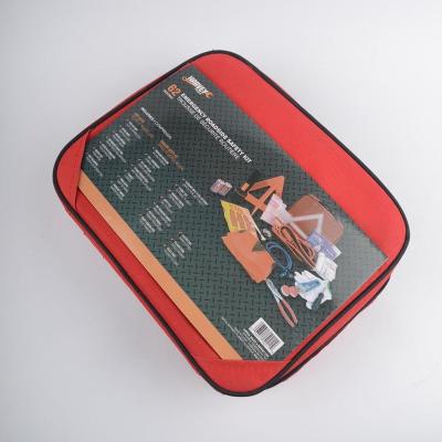 China Portable Emergency Roadside Aid Kit Auto Road Safety Repaire Tool Bag Custom Kit for sale