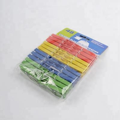 China Plastic Clip 48PCS Color Assorted Plastic Clothespins for sale