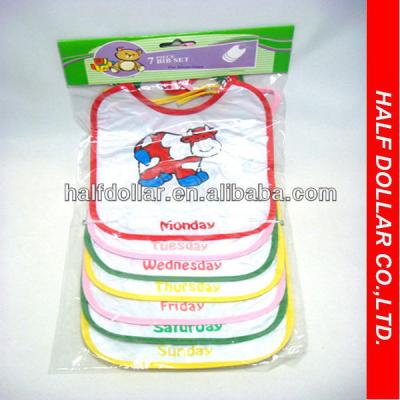 China Sustainable 7PCS Cotton Baby Bib Apron for sale