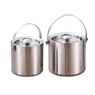 China JWC Stainless Metal Ice Bucket Thermostatic Luxury Ice Bucket Cooler Built In Storage Wine Sober Decanter for sale