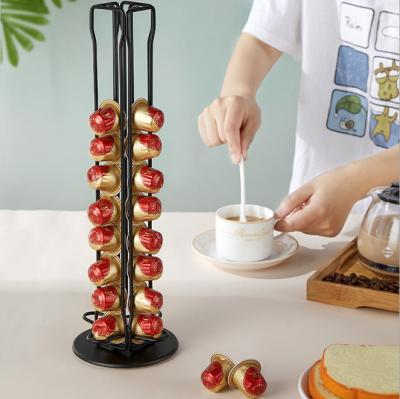 China 360 degree rotatable coffee capsules standable 40 show stand coffee capsule storage rack coffee capsule holder for sale