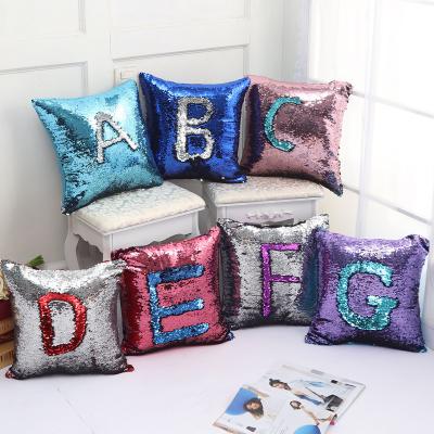 China Wholesale Decoration Customized Sublimation Cushion Cover Flip Sequins Pillow Cases Reversible Dust Mite Cover for sale