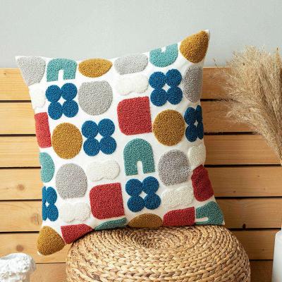 China 45*45cm Anti-static Luxury 18*18inc Bohemian Cushions Farmhouse Cotton Embroidery Boho Square Cushion Cover for sale