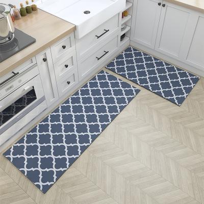 China New Design Washable 2pcs Set PVC Anti Fatigue Kitchen Liner Mat Anti Slip Kitchen Mat For Floor for sale