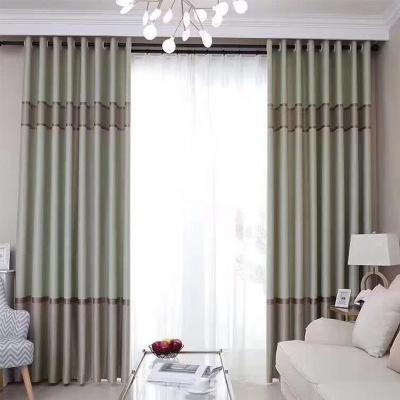 China Wholesale Cheap Price Outlet Luxury Black Blackout Curtain Embossed Stripe Blackout Curtains For Home for sale