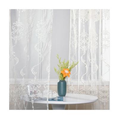 China Insulated Wholesale 144 in Sheer Perspective Voile Gauze Curtains Polyester Embroidery Sheer Drapes Fabric for Room for sale