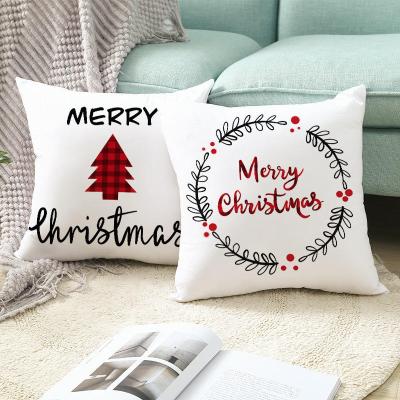 China Factory Outlet Anti-static Christmas Printed Pillow Cover Christmas Tree Pillow Christmas Decoration Cushion Cover for sale