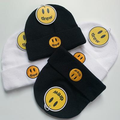 China breathable & Summer High Street Justin Bieber Smiley Hat Men Waterproof Women Embroidered Knitted Wool Hat for sale