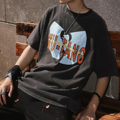 China Couples 2022 Summer Men's Printed Short Sleeve T-shirt Wudang Vintage Casual Loose QUICK DRY Retro Old Rap Group for sale