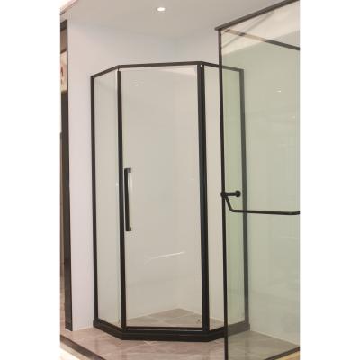 China Modern Black Matte Aluminum Diamond Bathroom Glass Enclosed Shower Room for sale