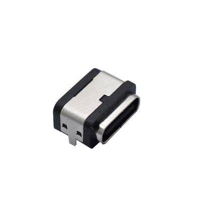 China Waterproof Mobile Phone Bank IP-X8 6PIN SMT Type Female Usb Type C Connector / Power Plug for sale