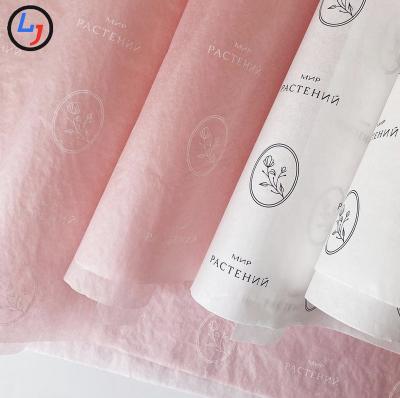 China Custom Printed Moisture Proof Tissue Wrapping Paper Clothes Gift Flower Wrapping Tissue Paper With Your Brand Logo for sale