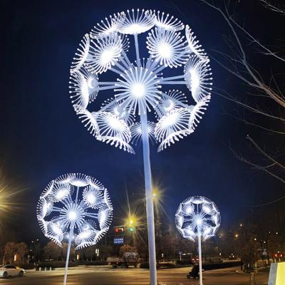 China Lamp Size Can Be Customized Outdoor Light Dandelion Flower Street Garden Pattern Lawn Light Decoration Led Fiber Optic Dandelion Light for sale