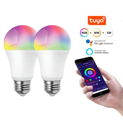 China New residential 2022 multi color RGB changing 110-240V 9W E26 E27 B22 A19 smart wifi bulb tuya app remote control for sale