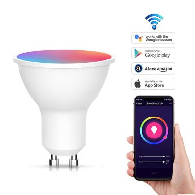 China Residential tuya GU10 2022 cheap wifi smart home bulb 5W with RGB color ready to ship from china for sale