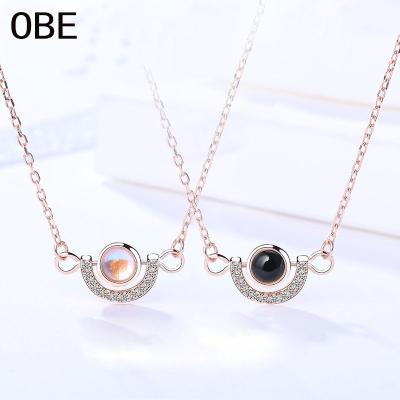 China New Arrival Fashion Romantic Moonstone 925 Necklace Silver Agate S925 Necklace for sale