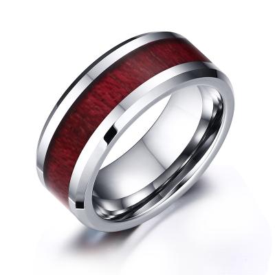 China TUNGSTEN OBE Factory Wholesale 8mm Ring Wide Good Quality Tungsten Ring With Koa Wood for sale