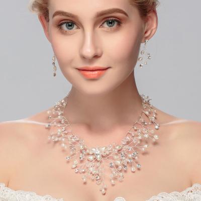 China OBE CLASSIC brand wedding gift Dubai gold jewelry good quality unique crystal bridal pearl set for ladies for sale