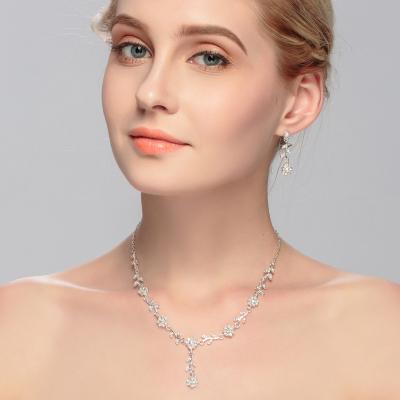 China Brand Crystal Good Quality New Arrival Female OBE Necklace Set Luxury Wedding Jewelry for sale