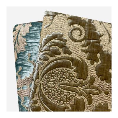 China Golden Heavy Chinese Vintage 3d Embroidery Abrasion Hometextile Embroidery Canvas Fabric Shrink-Resistant Gloss for sale