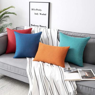 China Custom Popular Waterproof Outdoor Dust Mite 18x18 Square Sofa Pillow Fundas Para Cojines Decorativos Cushion Covers for sale