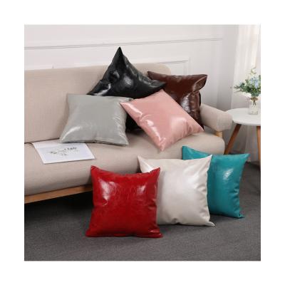 China Hot Selling Minimalist PU Pillow Case Anti Dust Mite Leather Cushion Cover Sofa Throw Pillow Case Modern for sale