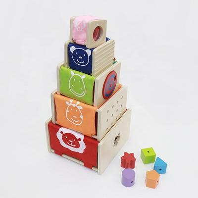 China Hot Selling Montessori Toy Multi Functional Shape Box Solid Wood First Learning Gift For Children for sale