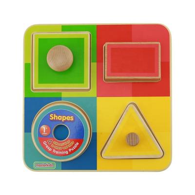 China Toy Wholesale Children Wooden Puzzles Cartoon Graping Training Puzzles Shapes And Colors Button Puzzles for sale