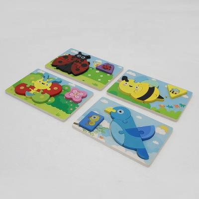 China Cartoon Toy Creative Flying Animal 3D Puzzles Bird Butterfly Ladybird Bee Shaped Puzzles for Home and Preschool for sale