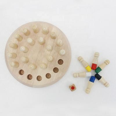 China Toy Colorful Wooden Game Memory Chess Color Intelligent Educational Knowledge in Rubber Wood for Home and Party for sale