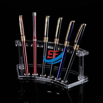 China Pen Rack Organizer Acrylic Countertop Display Stand For Pen & Eye Brow Pencil for sale