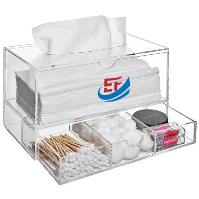 China Wholesale Perspex Bathroom Organizer Transparent Acrylic Toilet Paper Napkin Box for sale