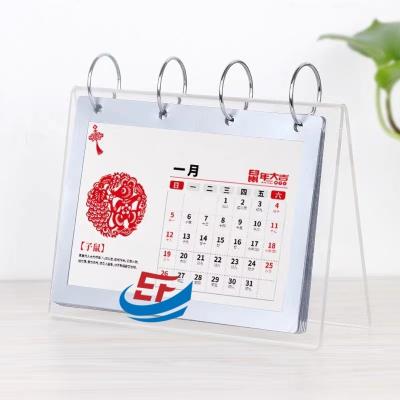 China Factory Hot Sell High Transparent V Shape Acrylic Flip Calendar Stand for sale