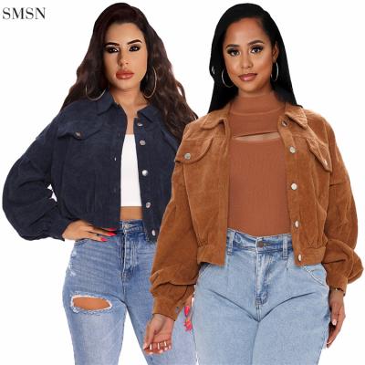 China Women's jackets and coats corduroy casual women's jackets solid color autumn 2021 fashionable Anti-wrinkle new for sale