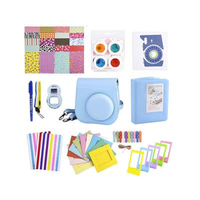 China PU 11 in 1 Instax Mini8 case accessories package set to include cases, albums, film sticker, strap, close up lens, self porait mirror for sale