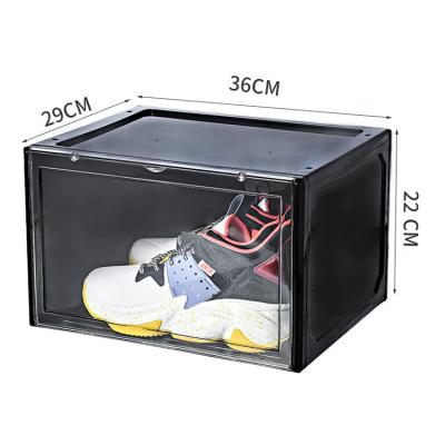 China Sustainable Stackable Drawer Packing Mutifunctional Clear Plastic Shoe Box Storage for sale