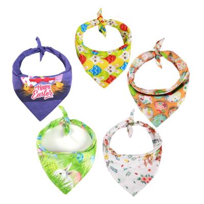 China Viable Wholesale Custom Printing Polyester Cotton Triangle Scarf Pet Bandanas for sale