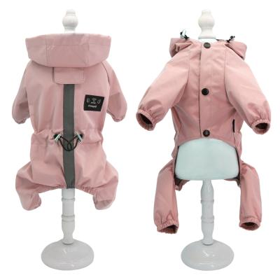 China Breatheable Sustainable Lightweight Reflective Pet Raincoat Dog Clothes Raincoat for sale