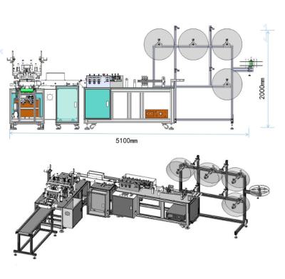 China Factory 2021 Full Automatic Mask Making Machine 3 Ply Disposable Surgical Medical Nonwoven Mask Making Machine Face for sale